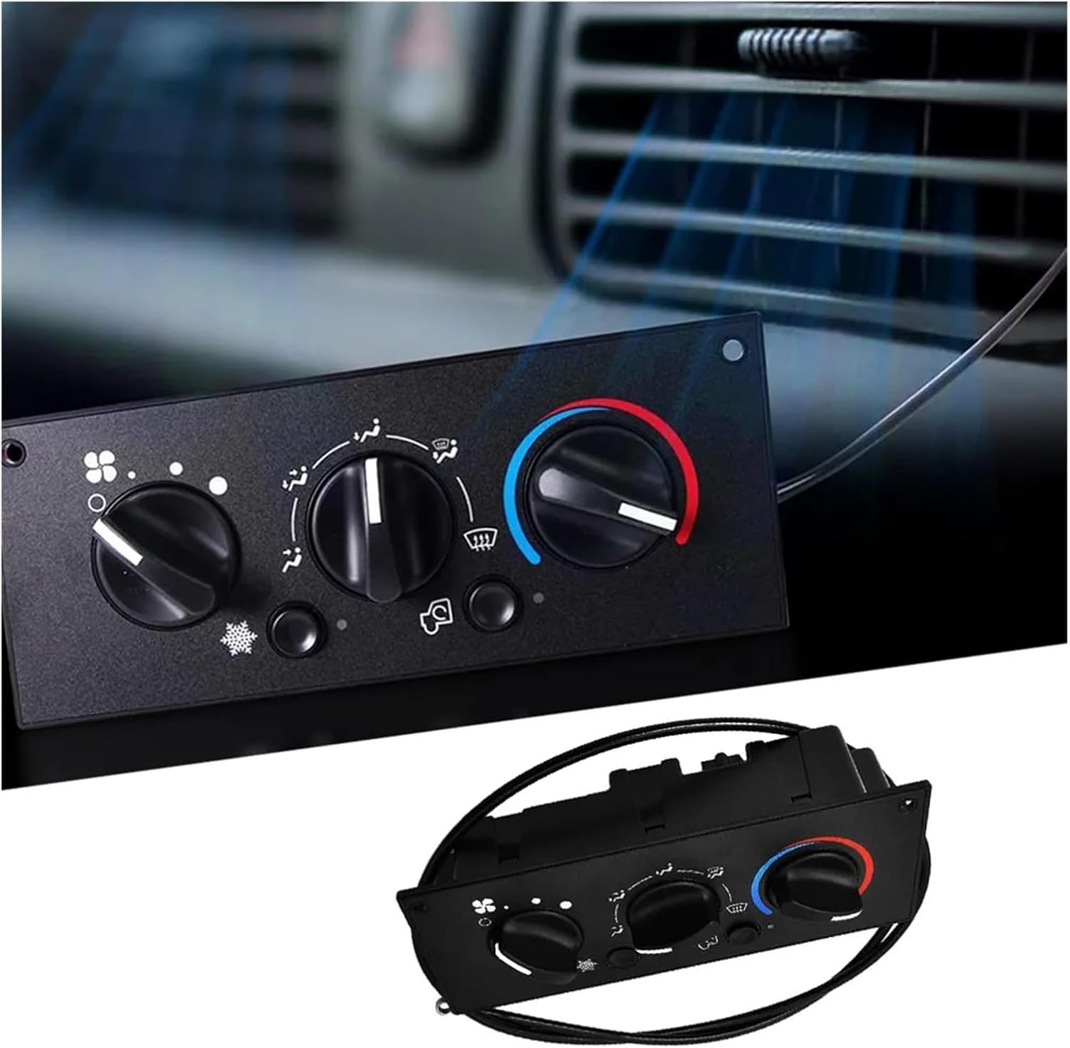 Air Conditioning Control Module Panel for Kenworth C500 T300 T600A T800 W900 2002-2006 8+5Pins Black Automobile Accessories