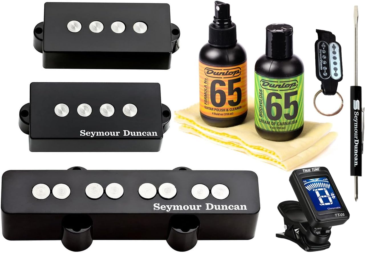 Seymour Duncan Quarter Pound Bass PJ Set P-J Pickup Bundle True Tune Tuner and Care Kit 11402-57