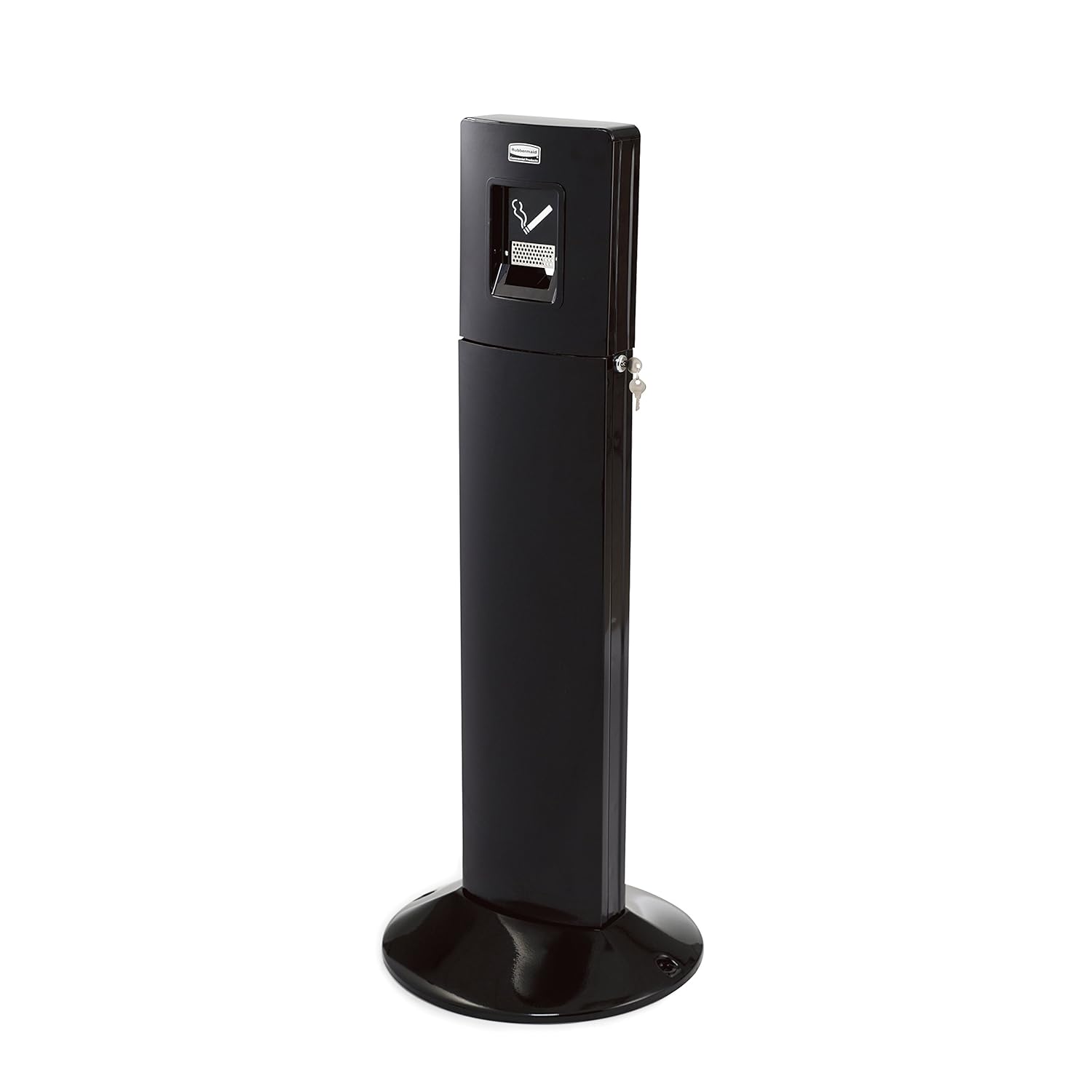 Rubbermaid Commercial Products Metropolitan Smokers' Station, Black Metal, Outdoor for Parks/Outdoor Shopping Malls/Hotels/Bars