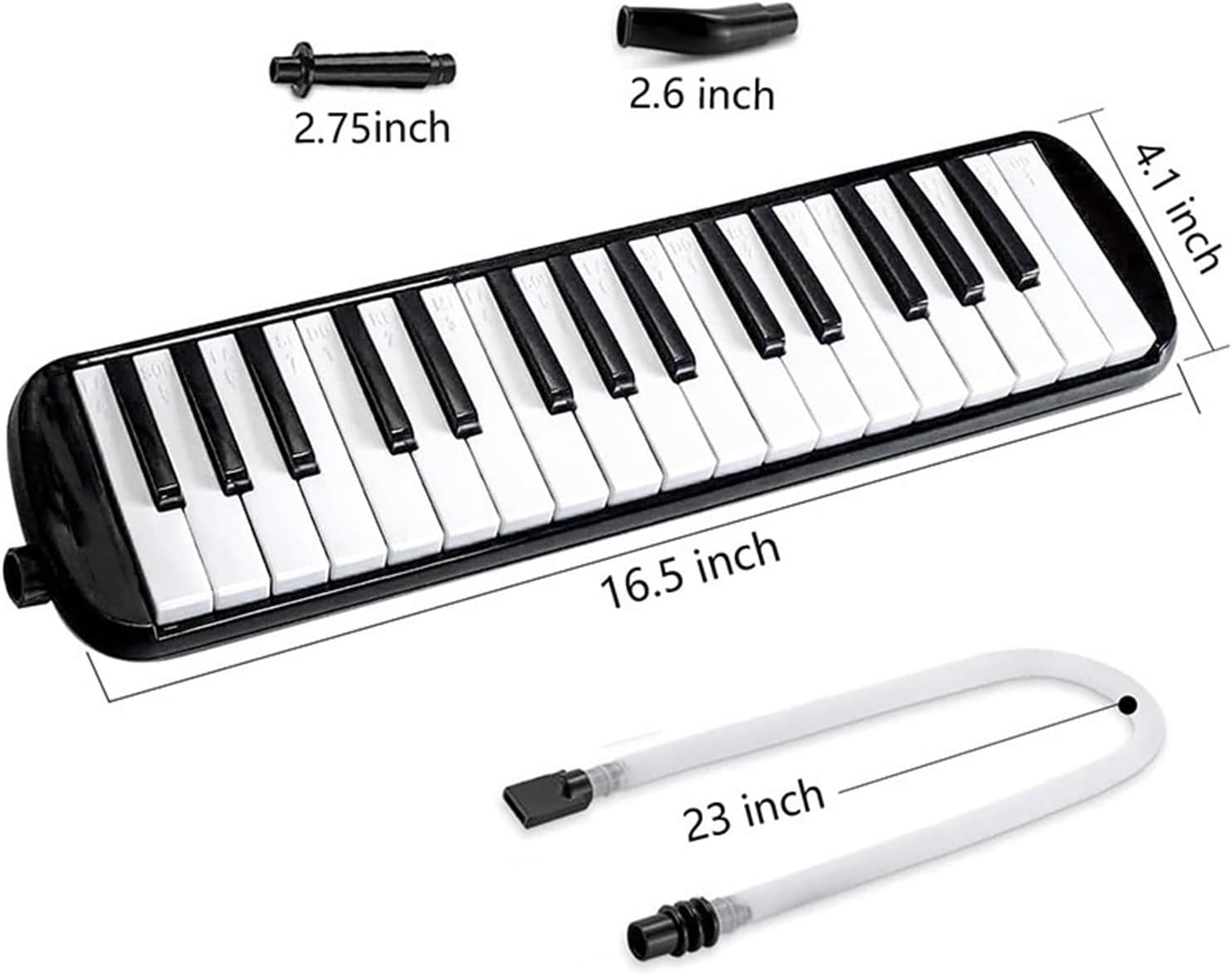 Melodica Professional Melodica Children Beginner with Double Tubes 32 Keys Musical Keyboard with Bag(Red)