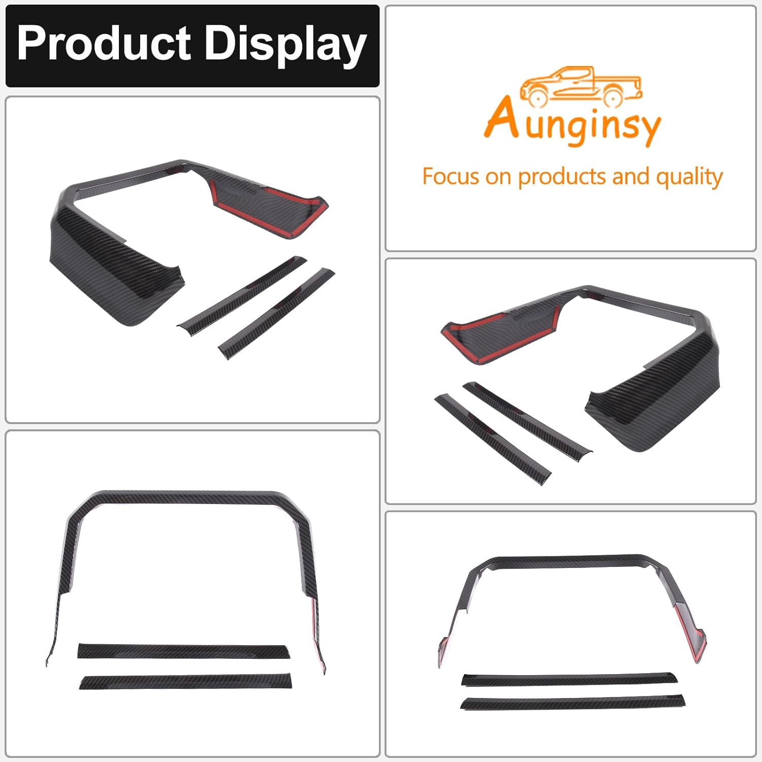 Aunginsy Center Console Gear Box Shift Panel Frame Trim Compatible with Toyota Tundra/Sequoia 2022-2024 Central Control Gear Shifter Box Side Panel Protect Strip Decorative Cover Interior Accessories