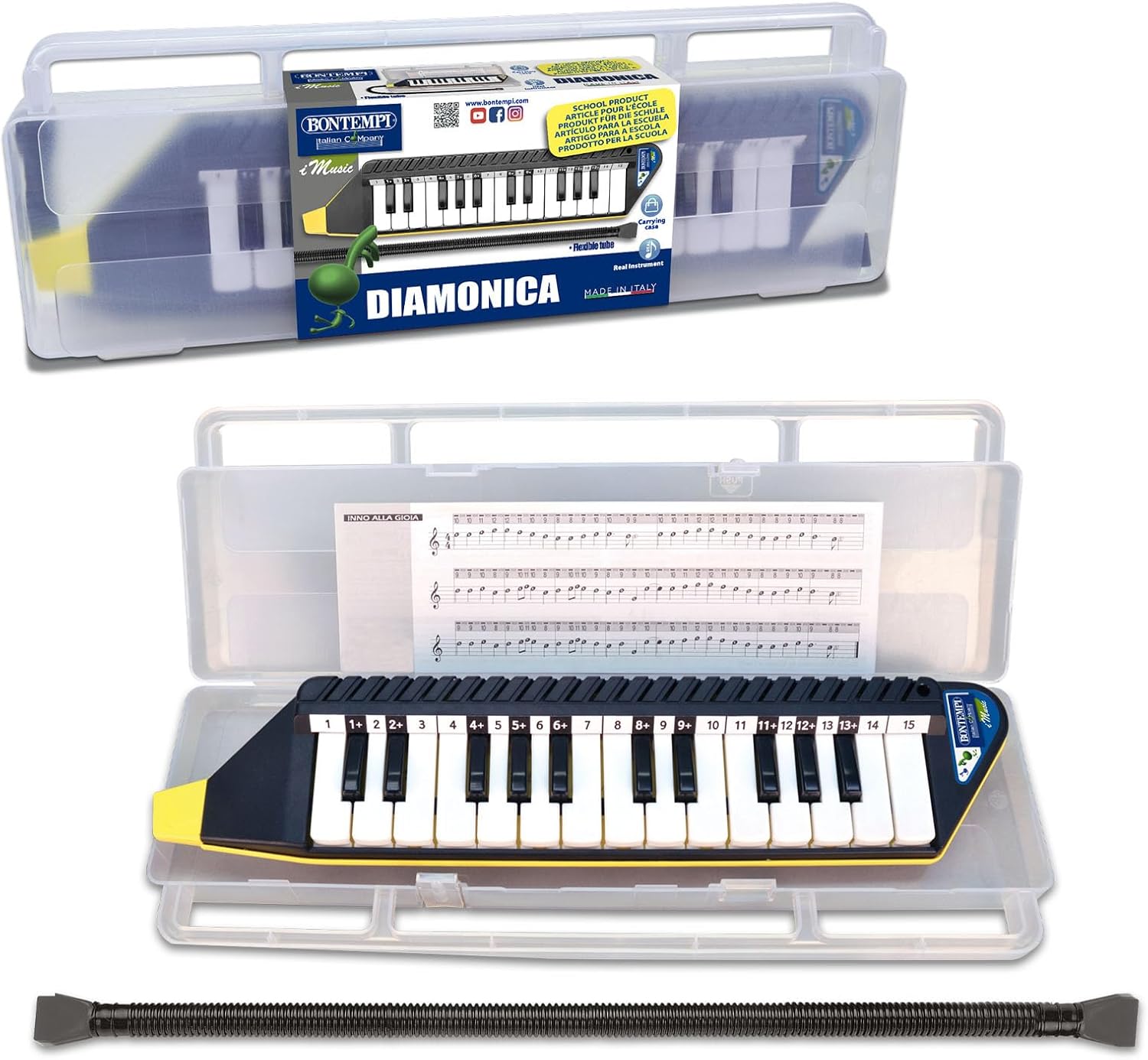 Bontempi-33 4262 – Melodica 25 Keys with Case, 334262, White Black