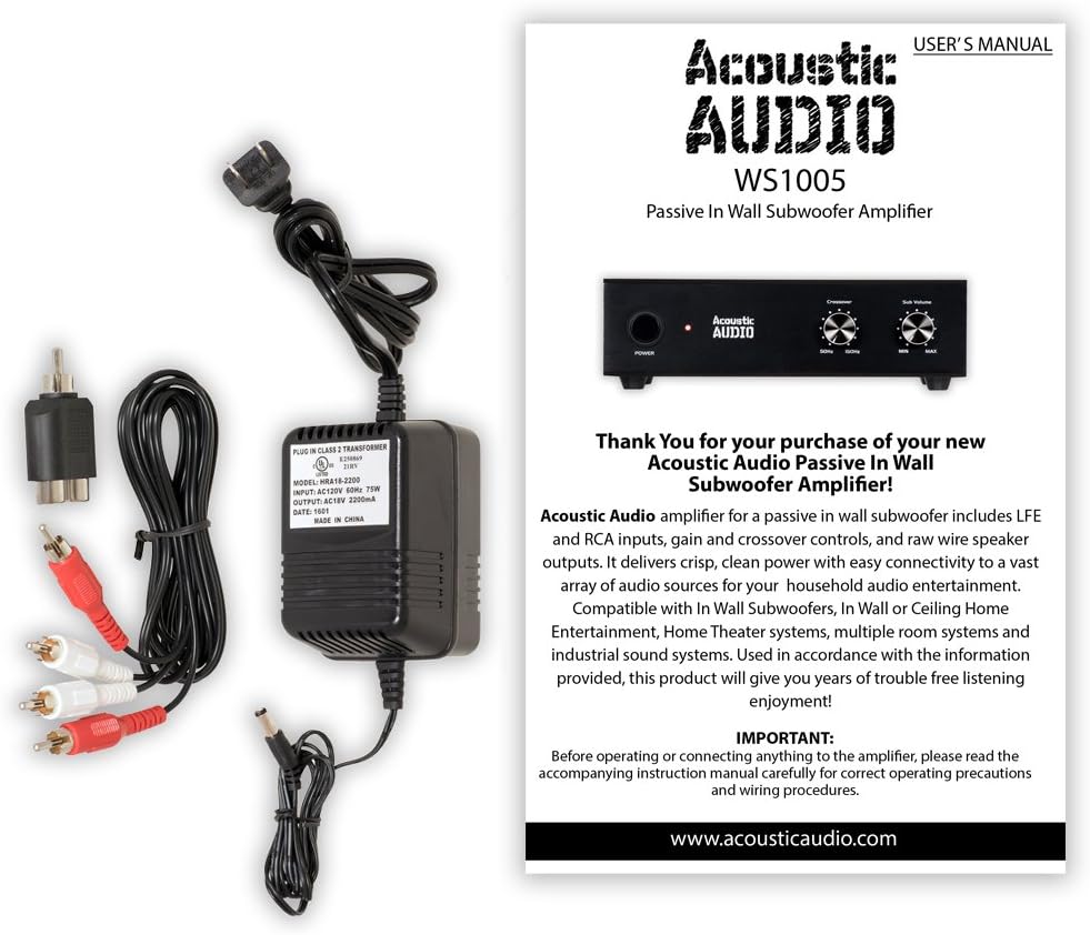 Acoustic Audio WS1005 Passive Subwoofer Amp 200 Watt Amplifier for Home Theater