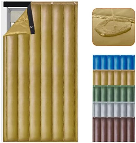 Soundproof Blanket for Doorway, Thick Thermal Fabric Door Cover, Winter Doorway Cover Screen Door Curtain for Air Conditioner Room Heater Room Living Room Back Doors(Gold W60*H91in)