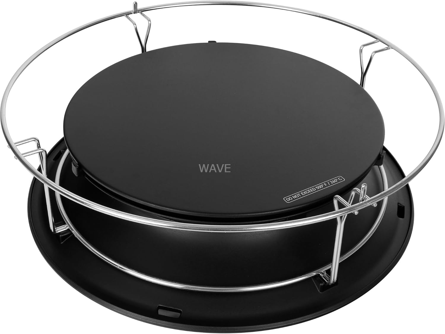 Kamado Joe SlōRoller Hyperbolic Smoke Chamber Accessory Insert with Stainless Steel Rack for Classic Joe 18-inch Charcoal Grill and Smokers in Black, Model KJ-HYPER