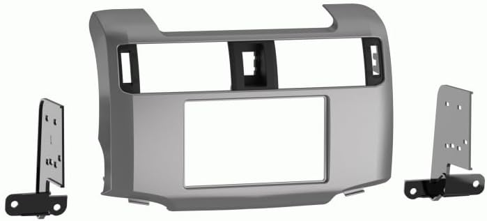 Single and Double DIN Car Stereo Radio Install Kit (Silver) Package Compatible with 4RUNNER 2010 2011 2012 & 2013 Without Factory Amplifier