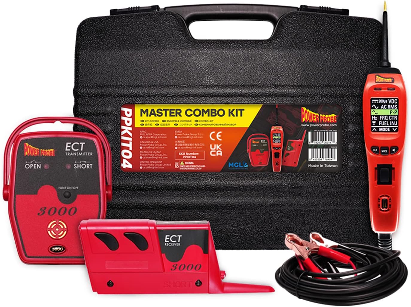 POWER PROBE IV Master Combo Kit - Red (PPKIT04) Includes Power Probe IV with PPECT3000 and Accessories