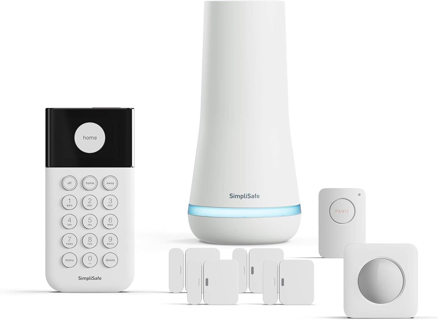 SimpliSafe 8 Piece Wireless Home Security System - Optional 24/7 Professional Monitoring - No Contract - Compatible with Alexa and Google Assistant , White