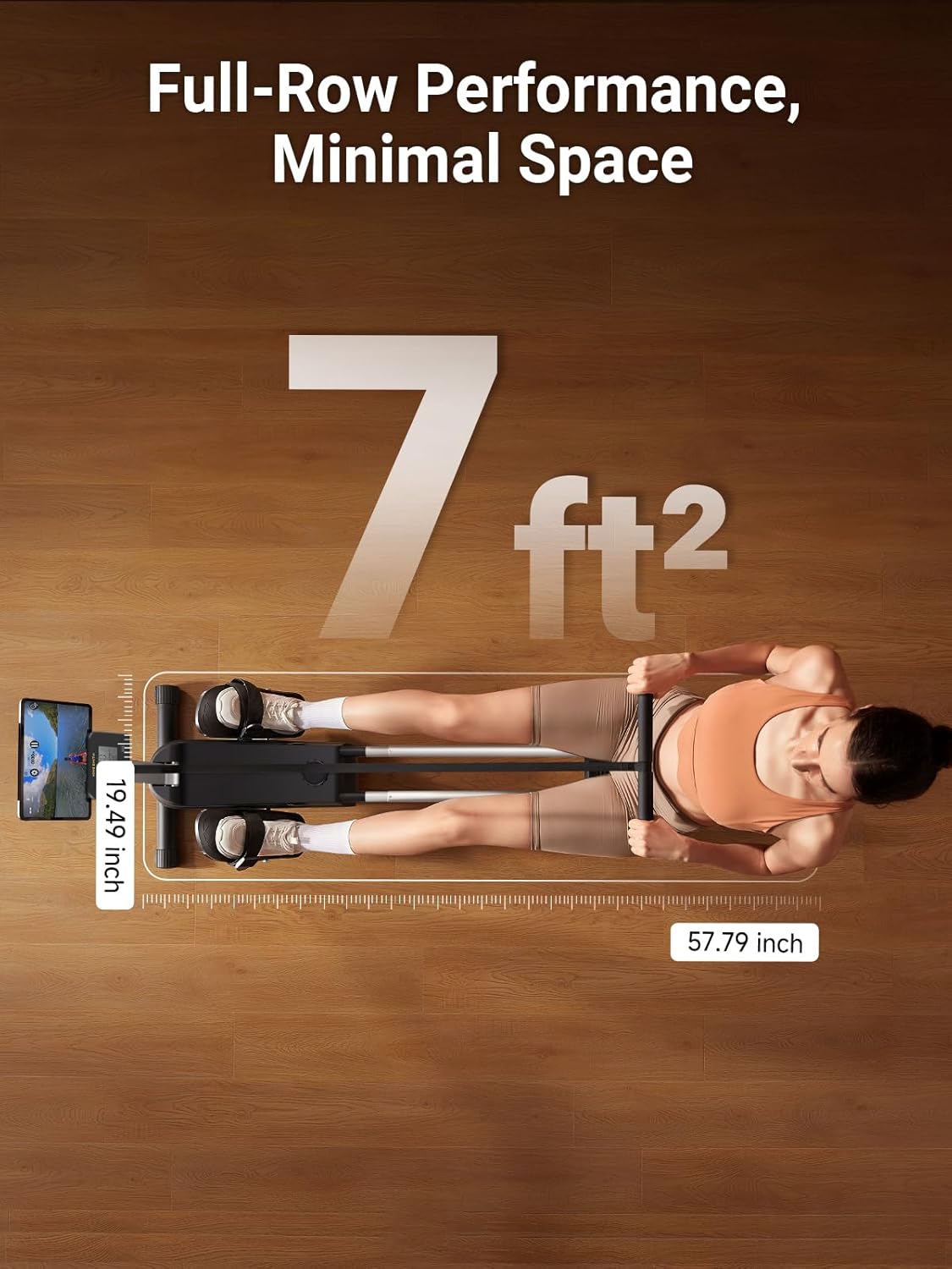 KINGSMITH Magnetic Rowing Machines for Home, 350LBS Capacity, APP Supported, Row Machine with Adjustable Resistance, Compact Rowing Machine Foldable