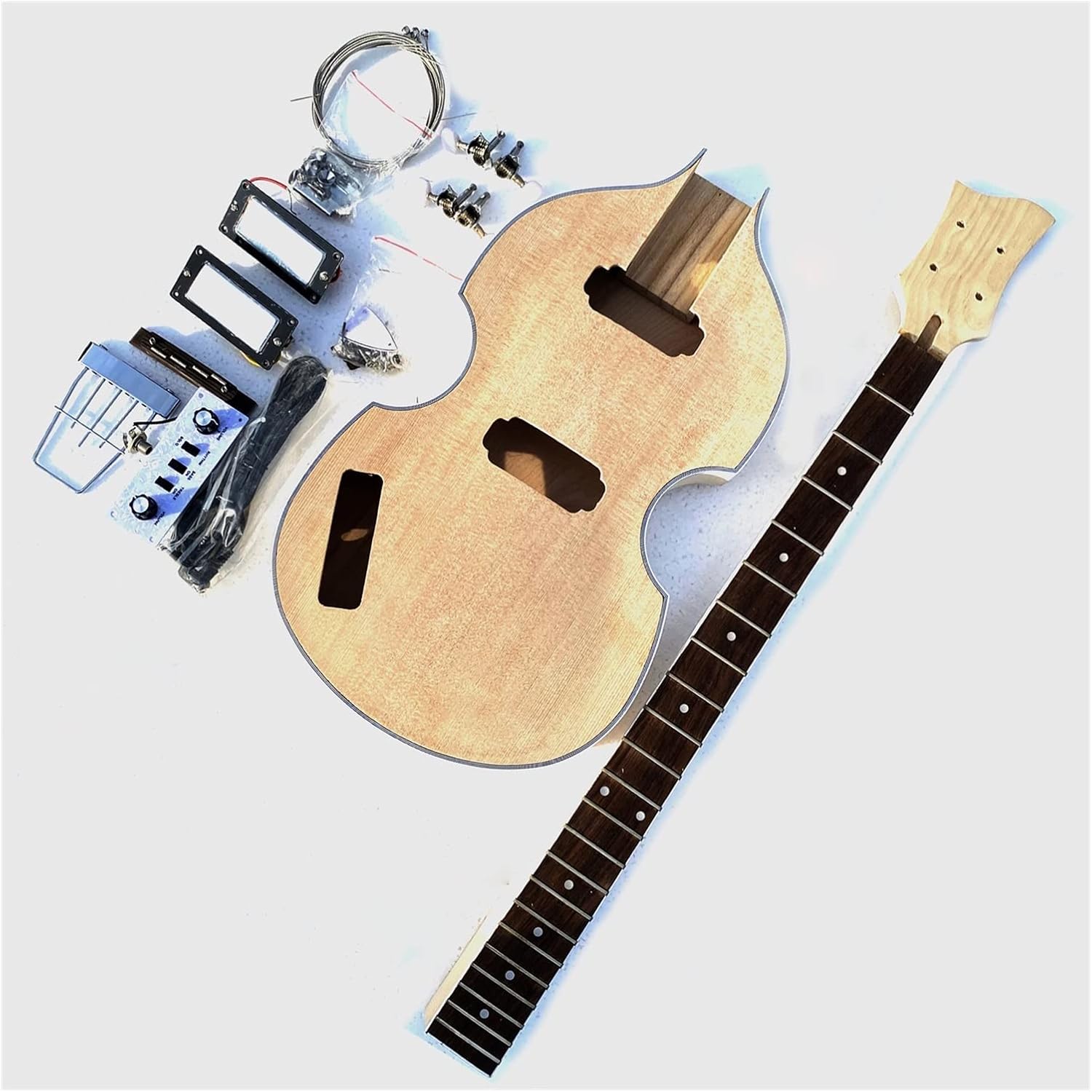 TSTS DIY Electric Guitar Kit Build Your Own in Left Hand Electric Guitar with All Parts and Mounting Screws Unfinished Electric Guitar Kit