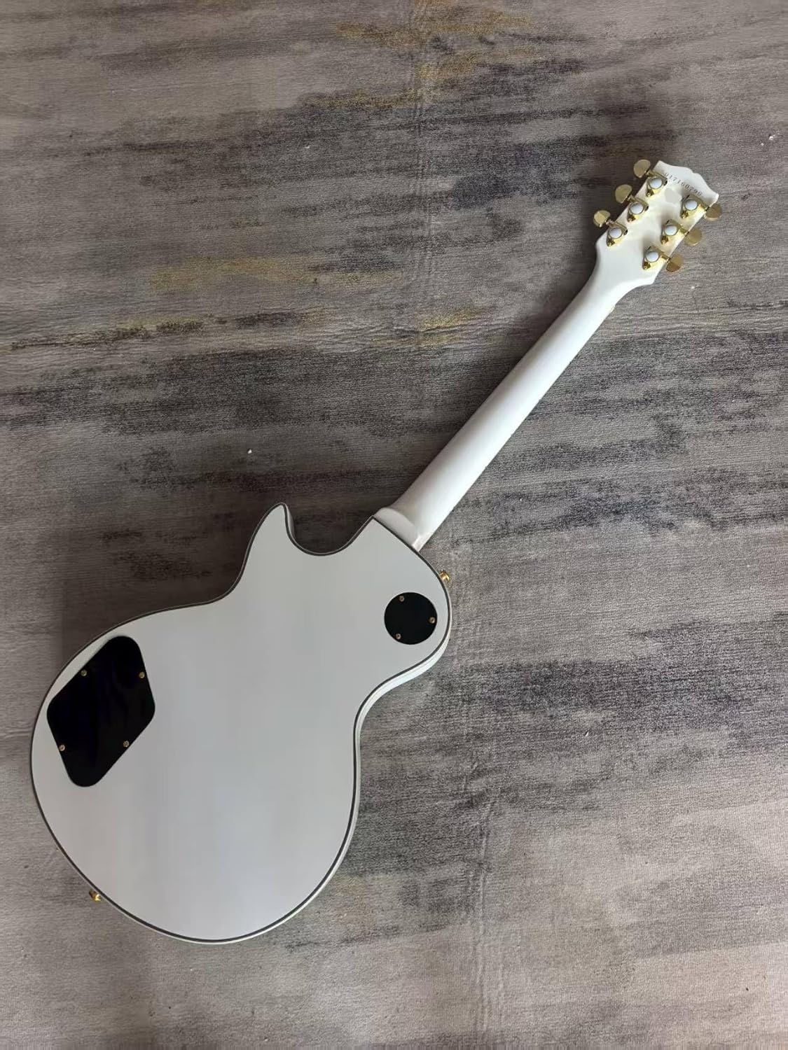 Beginner 6-String Electric Guitar Classic Single-Cutaway Body Solid Wood White Finish Gold Plated Hardware