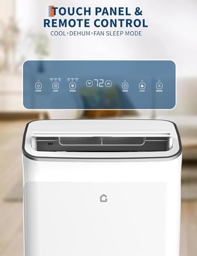 12,000 BTU Portable Air Conditioner, 3-in-1 Standing AC Unit for Cools up to 550 Sq.Ft., with Dehumidifier and Fan, Remote and LED Touch Panel, Sleep Mode, Window Kit, Quiet Operation, White Top