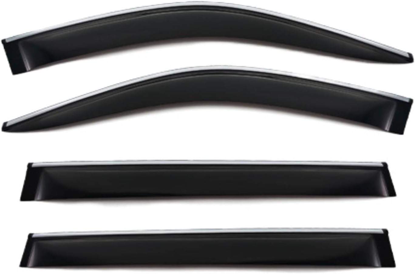 Window Deflectors for Benz GL-Class MK2-X166 2013-2015, Sun Rain Guard Window Visors Vent Shades with Bright Stripes Car Accessories