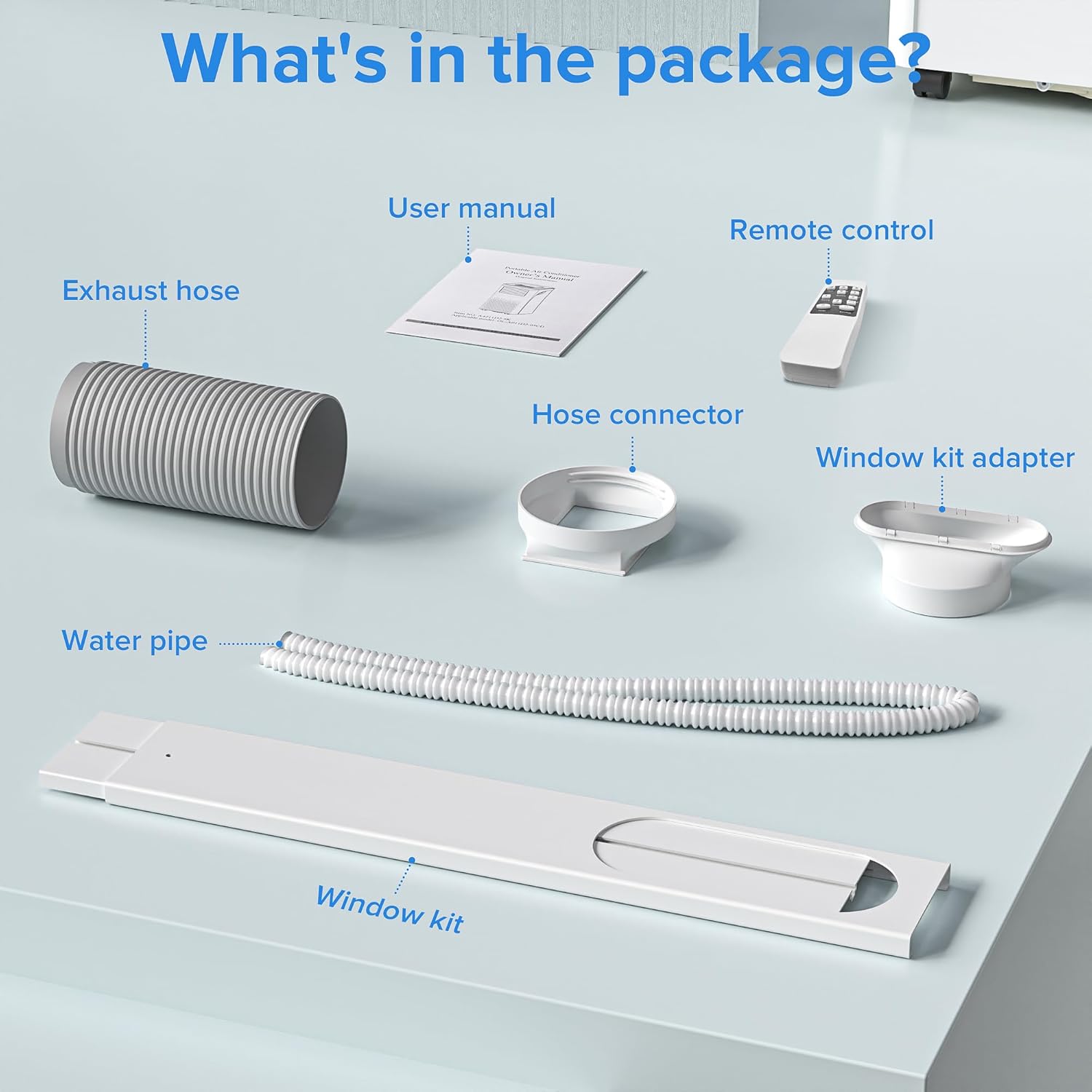 8,000 BTU Portable Air Conditioner Cools up to 350 SQ. FT, 4 in 1 AC Unit with Powerful Cooling, Sleep Mode, 24H Timer, Air Cooler with Window Installation Kit, for Bedroom, Apartment(BLACK)