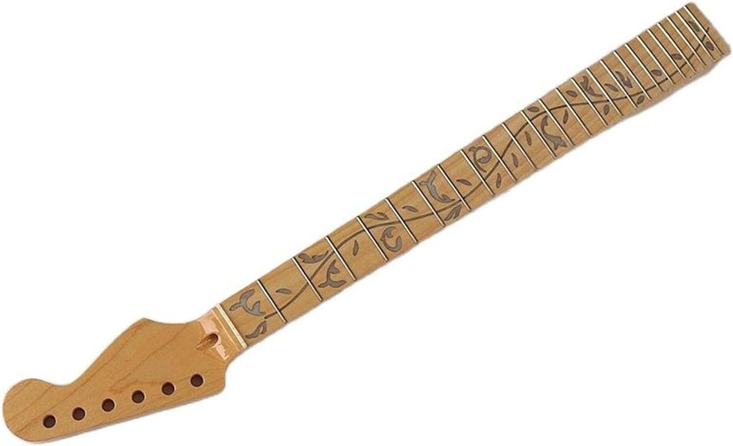 ZUZU Electric Guitar Neck Tree Pattern Inlay Fretboard 24F Guitar Bow Canadian Maple Wood Neck Unfinished Guitar Neck