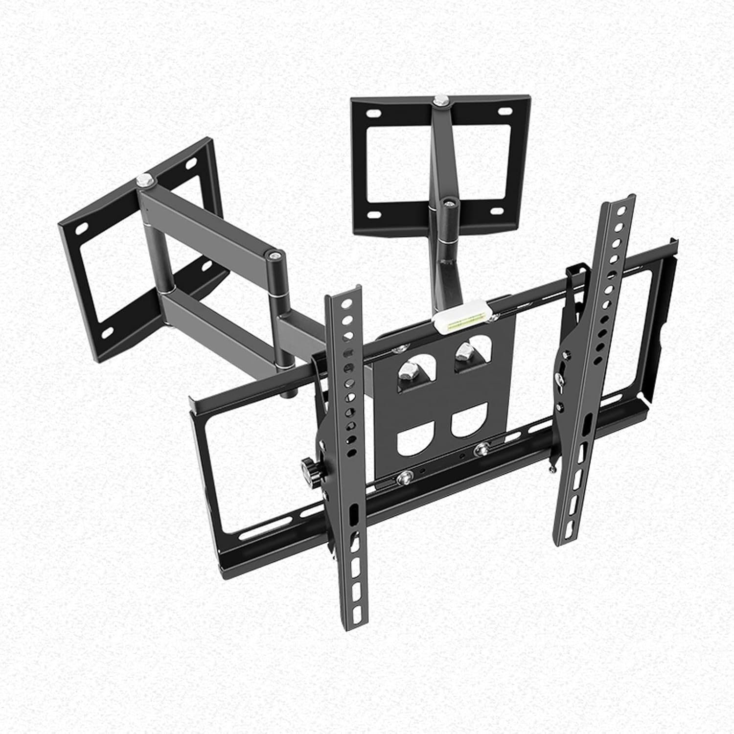 Adjustable Full Motion TV Wall Mount with Swivel Tilt and Dual Base for Corner Placement, Enhancing Viewing Experience