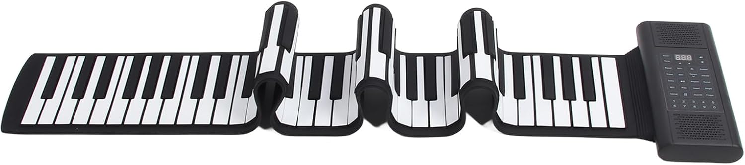 88 Keys Piano, MIDI Rechargeable Foldable Digital Piano Keyboard with LED Display, 128 Tones Rhythms, 14 Demo Songs, Hand Roll Piano for Kids Beginners