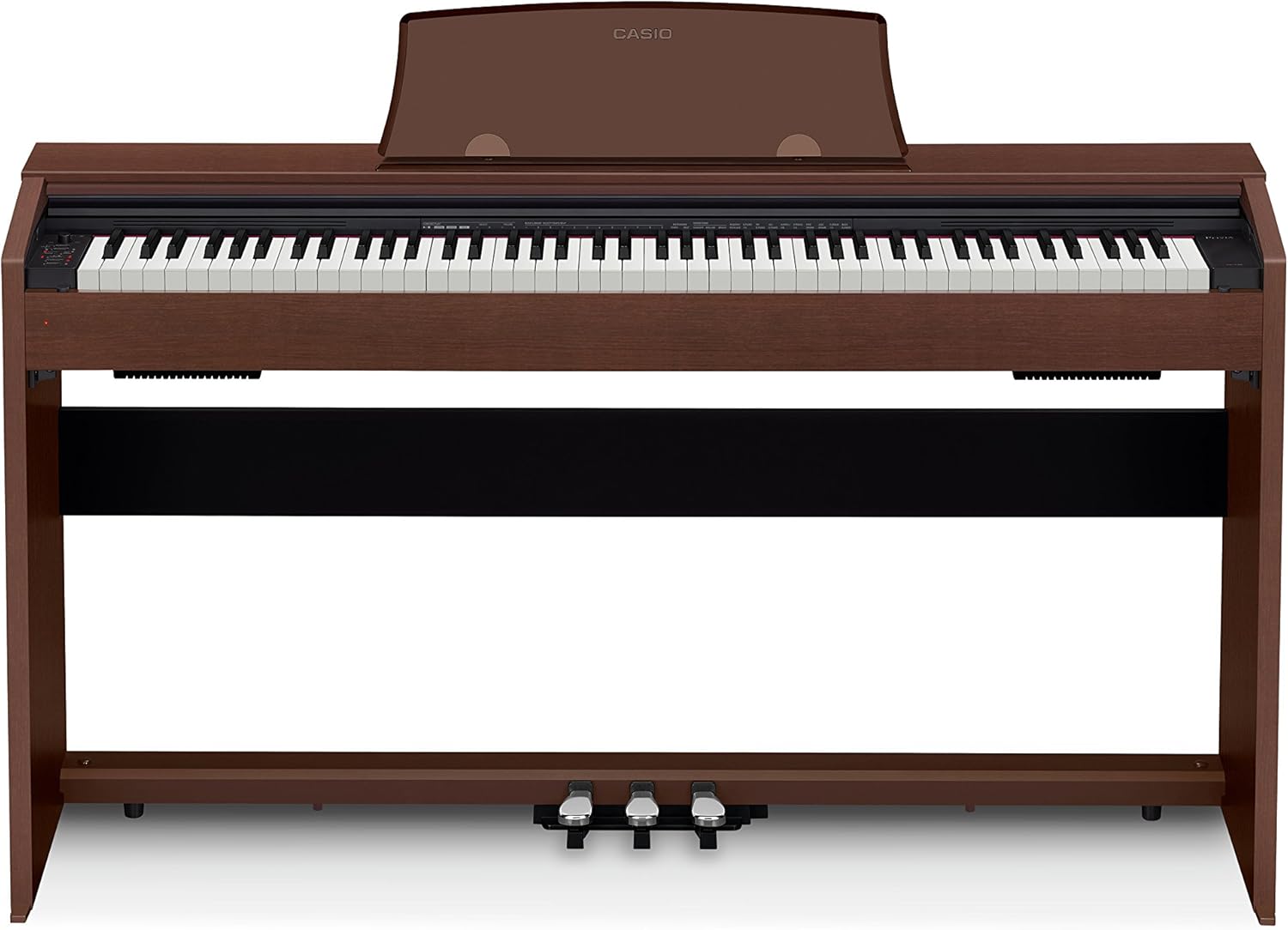 Casio Privia PX-770 Digital Piano - Brown Bundle with Adjustable Bench, Headphones, Piano Book, Online Piano Lessons, Instructional DVD, and Austin Bazaar Polishing Cloth