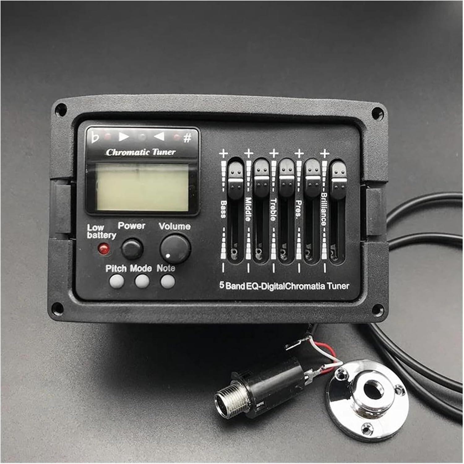 acoustic guitar pickup kit 4Set 5 Band Acoustic Guitar Preamp EQ Equalizer Classical Acoustic Guitar Amplifier Digital Tuner Piezo Pickup(With)