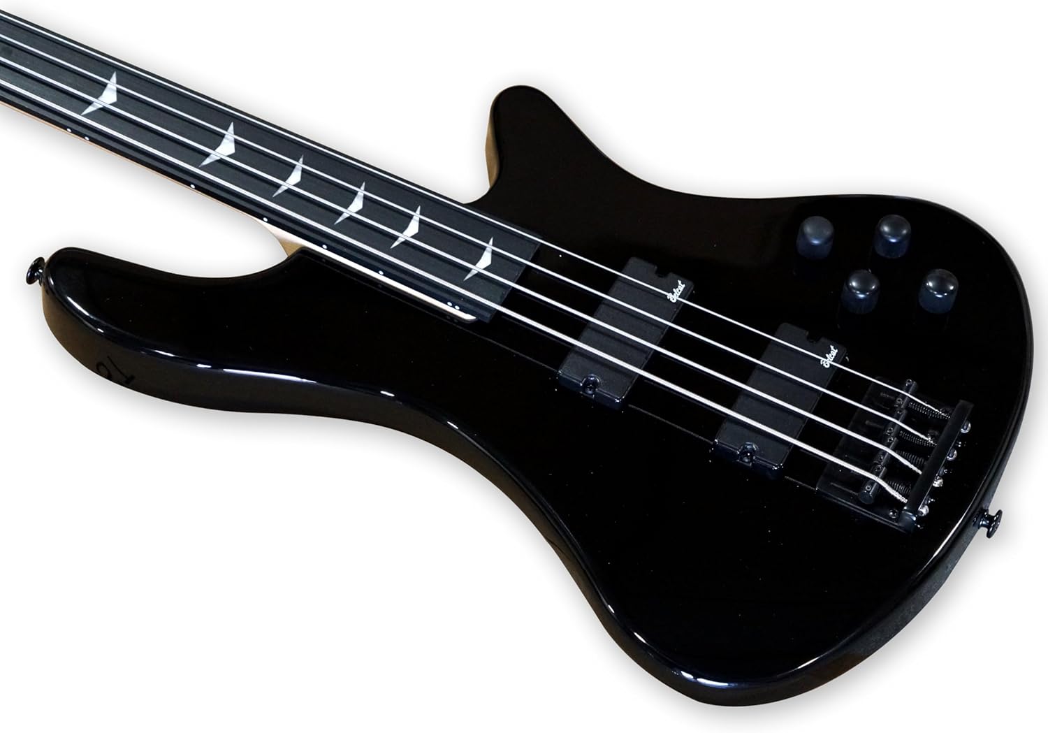 TARIO 4 String Black Fretless Electric Bass, Bolt-on Maple Neck, Poplar Body