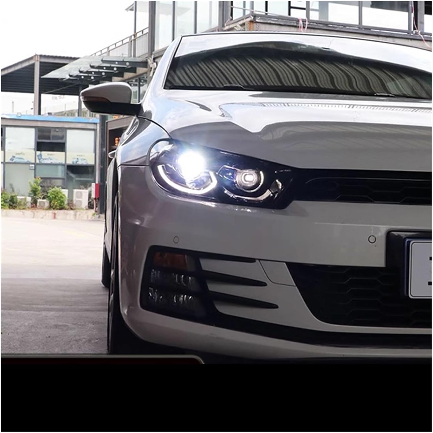 Car Led Headlights Compatible For VW Scirocco 2009-2017 RHD LHD Style LED Auto Headlamp Assembly Upgrade Projector Lens Accessories Kit(Xenon,RHD)