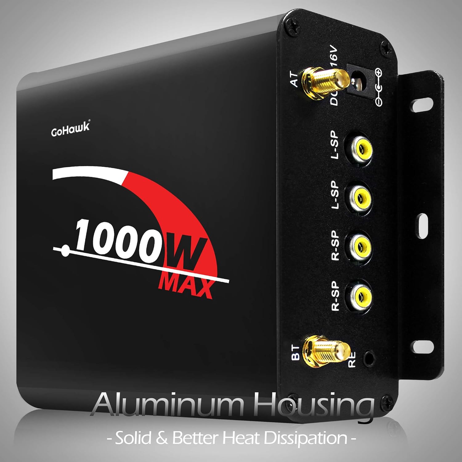 GoHawk Motorcycle Speakers and Amplifier Audio Sound System, 1000W Bluetooth Weatherproof 4 Inch Radio Audio System AUX USB SD FM Radio, Volume Control, ATV UTV Compatible