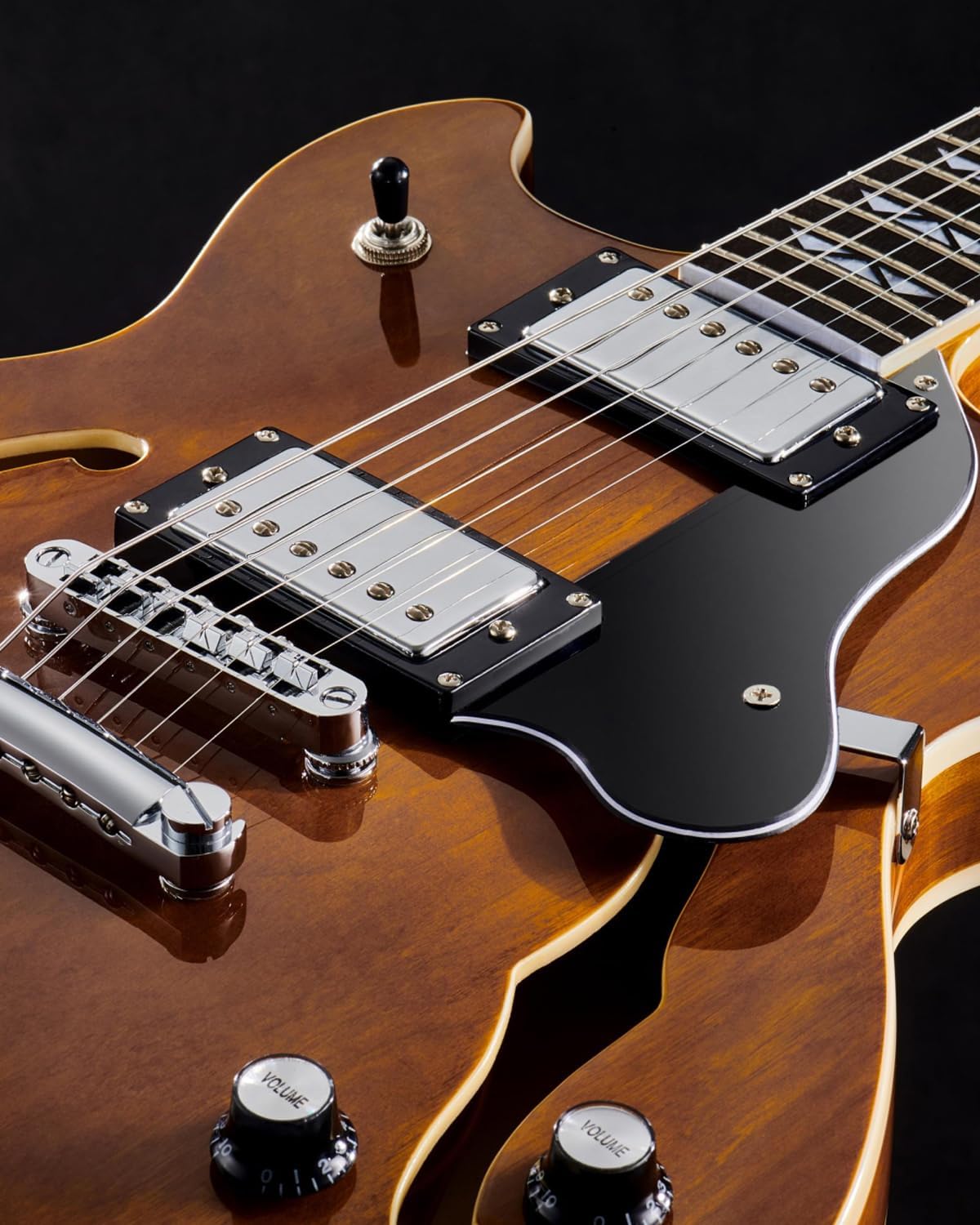 WestCreek 333 Electric Guitar with 6 String, Semi Hollow Body Jazz Electric Guitar, Humbucker Pickups, Rosewood Fretboard, Rounded End Jumbo Frets, Full size