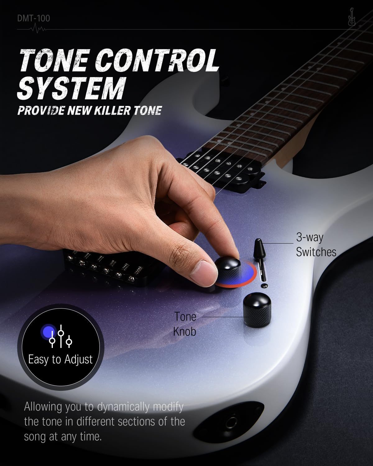 Donner Solid Body Electric Guitar, 39 Inch Metal Electric Guitar Beginner Kits-Mini Auto Wah Pedal