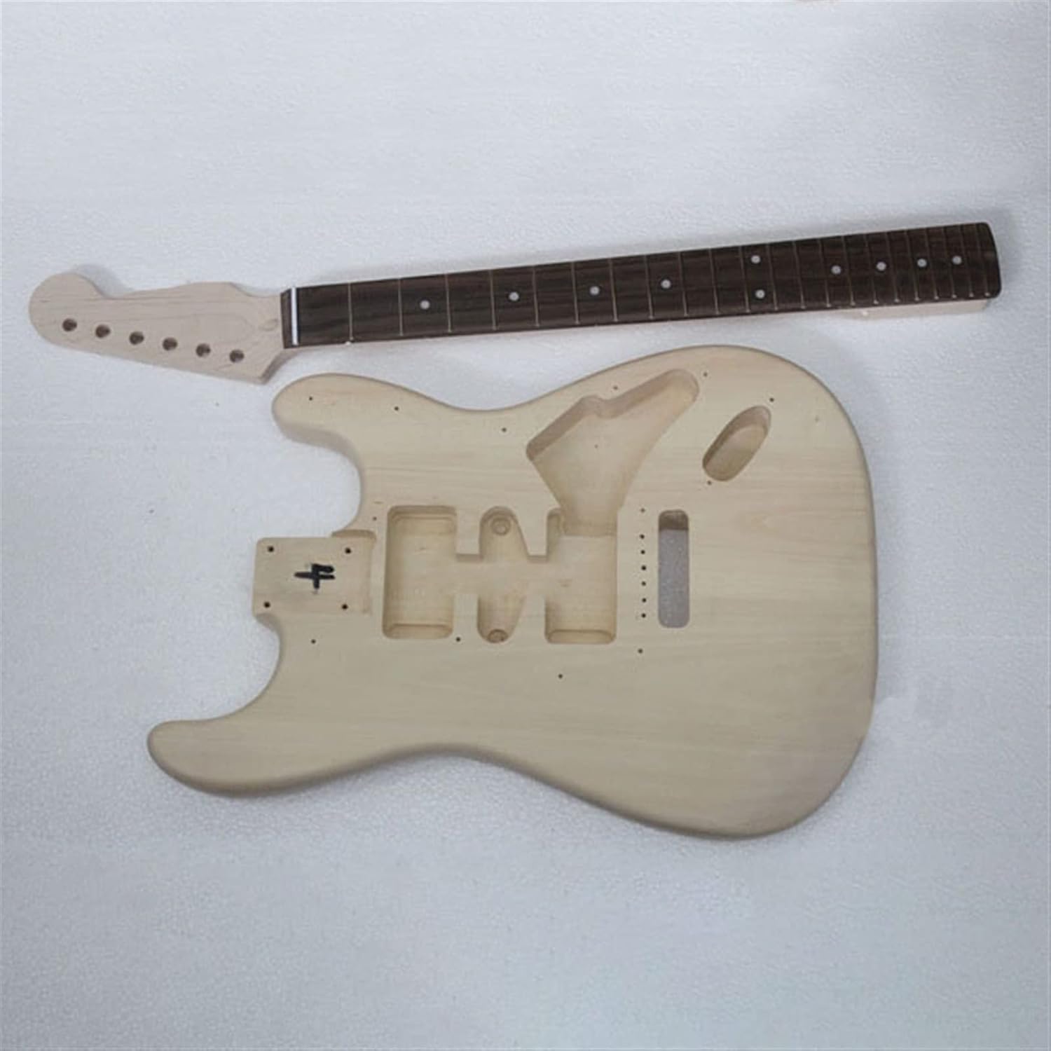 TSTS Unfinished Electric Guitar DIY Kits Maple Neck Basswood Body Rosewood Fingerboard with All Accessories Unfinished Electric Guitar Kit