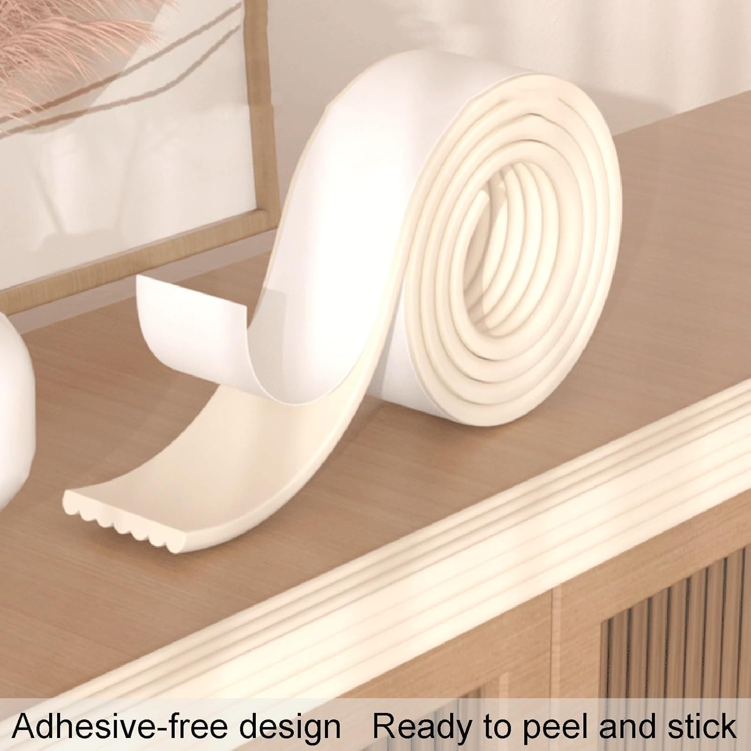 Furniture Edge Corner Guards, Furniture Corner Protectors Edge Bumper Guard Adhesive Foam Padding Cushion Strip for Table Kitchen(Woody,8pcs)