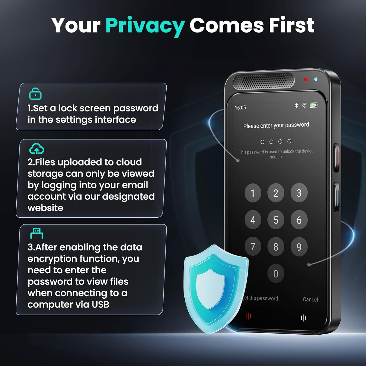 AI Voice Recorder, 80GB Digital Voice Recorder with Free Transcription, Summarize, Translation Base on AI Technology, Online Offline Work, Support 134 Languages, AI Recorder for Lectures, Meetings