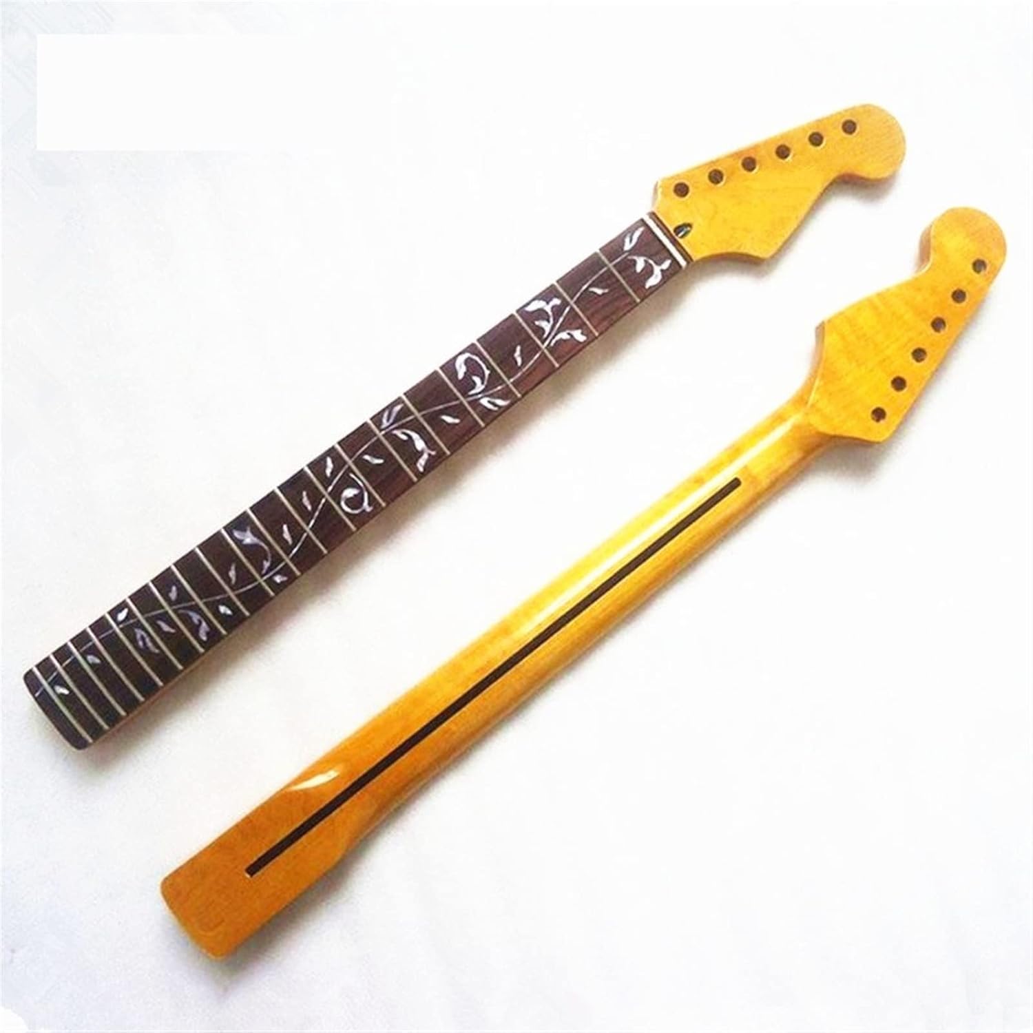 21 22 Frets Maple Electric Guitar Neck Yellow Guitar Accessories Parts Unfinished Guitar Neck (Color : 22frets)