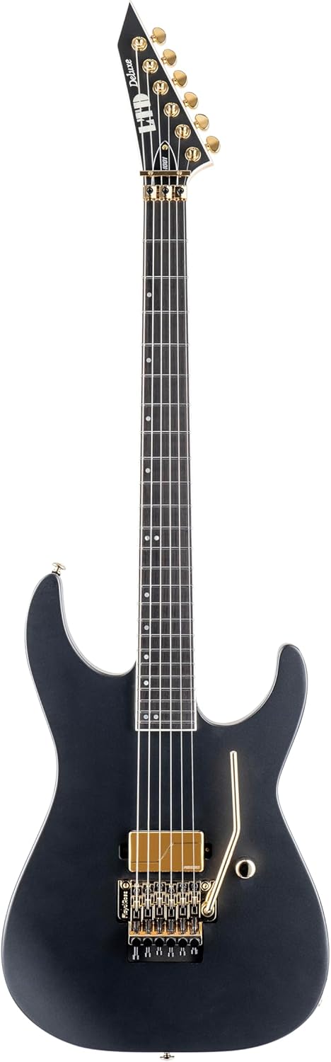 ESP 6 String LTD M-1001 Electric Guitar, Charcoal Metallic Satin, Right, (LM1001CHMS)