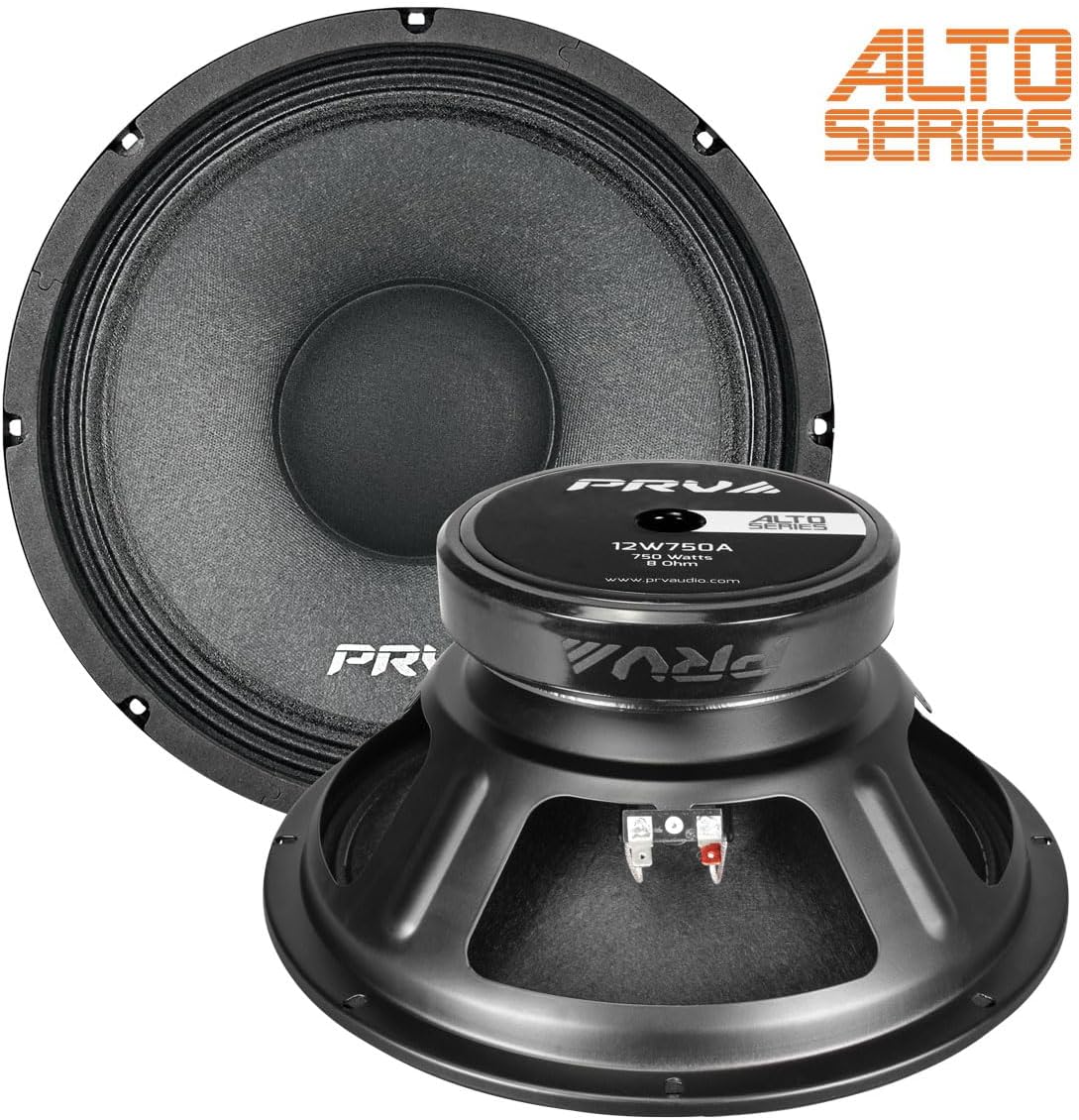 PRV AUDIO 12 Inch Woofer Speaker 12W750A 750 Watts, 8 Ohm, 2.5 in Voice Coil, Pro Audio Systems Loudspeaker (Single)