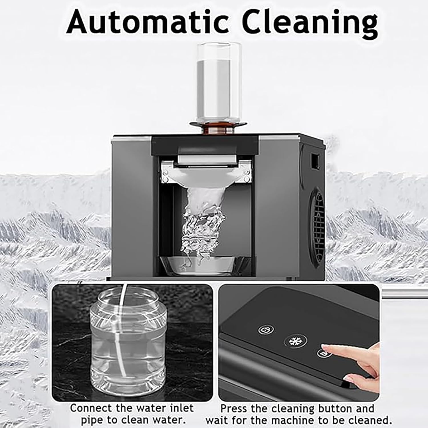 Snowflake Ice Maker Automatic Electric Crush Machine, Machine, Low Noise, and One-Click Automatic Cleaning