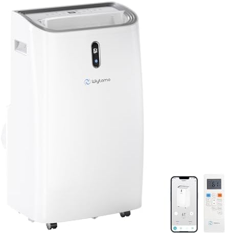 14,000 BTU Portable Air Conditioners Cool Up to 700 Sq.Ft, Portable AC Unit with WiFi & Remote/Sleep Mode/Auto Swing Fans, Cool, Heat, Dehumidifier & Fan 4 in 1 Air Conditioner for Room, Garage