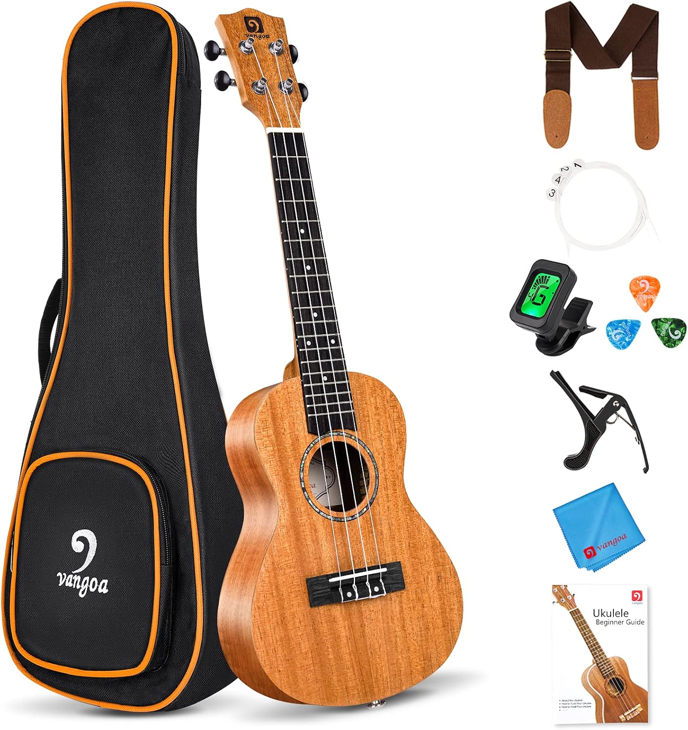 Kids Electric Guitar Vangoa 30 Inch Electric Guitar for Kids Beginner Kit and Vangoa Concert Ukulele for Beginners 23 Inch Mahogany Ukulele Kit for Kids