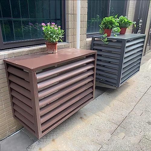 Outdoor Air Conditioning Cover, Aluminum Condenser Protective Cover, Grilles for AC and Heat Pumps, Mini Split Air Conditioner Cover for Outside Units, Freestanding Louvered Space Divider (