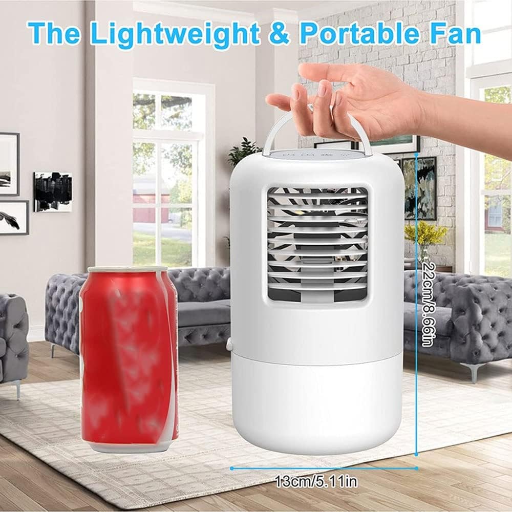 Portable Air Conditioner Cooling Fan, Evaporative Air Cooler for Room, 3 Wind Speed & 7 LED Light, 4 in 1 Personal Air Conditioners for Room/Office