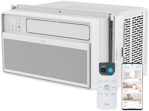 TCL 12,000 BTU Q-Series Smart Inverter Window AC, 115V, Inverter AC for Rooms up to 550-Sq. Ft., Ultra-Quiet, 38% Energy Saving, EZ Install, Open-able Window, Works with Alexa and Google Assistant