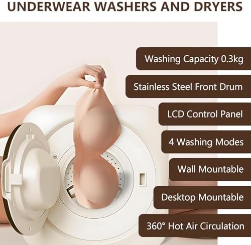 2 in 1 Mini Portable Washer & Dryer Combo - 3.5L Front Drum Washing Machine, 0.3kg Capacity for Dorms & Travel - Compact, Lightweight, Ideal for Small Spaces
