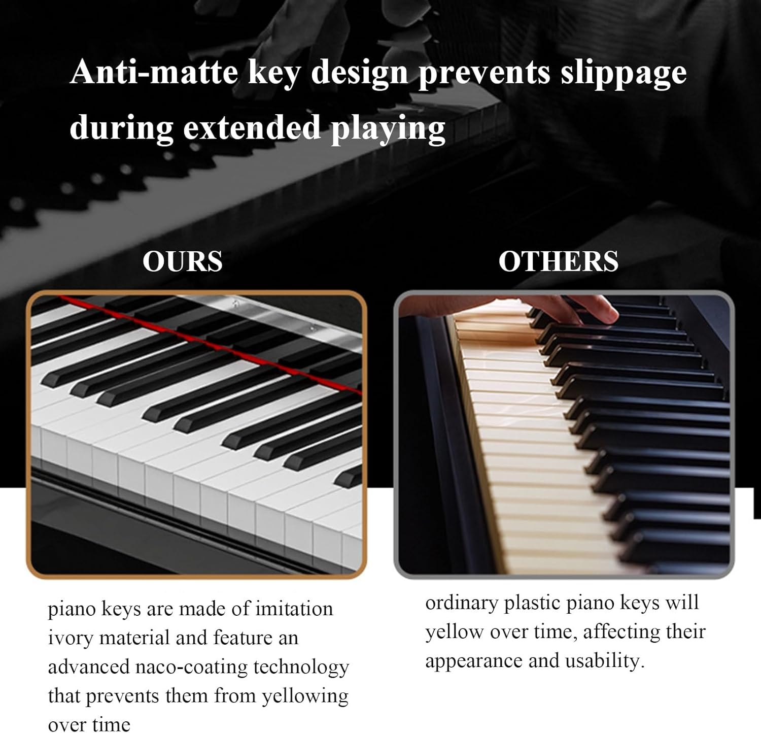 Piano Keyboard 88 Keys Full Size Electric Keyboard Piano With Hammer Action Key Portable Beginner Digital Piano With Stand, Sustain Pedal, Music Sheet