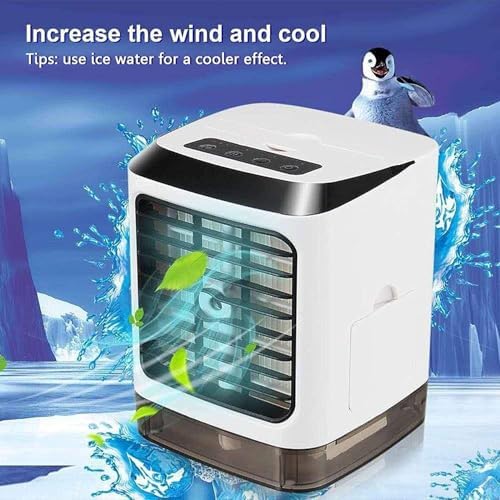 Portable Air Conditioner Mini, USB Portable Air Cooler Fan Air Conditioner Desktop Air Cooling Fan Humidifier Purifier