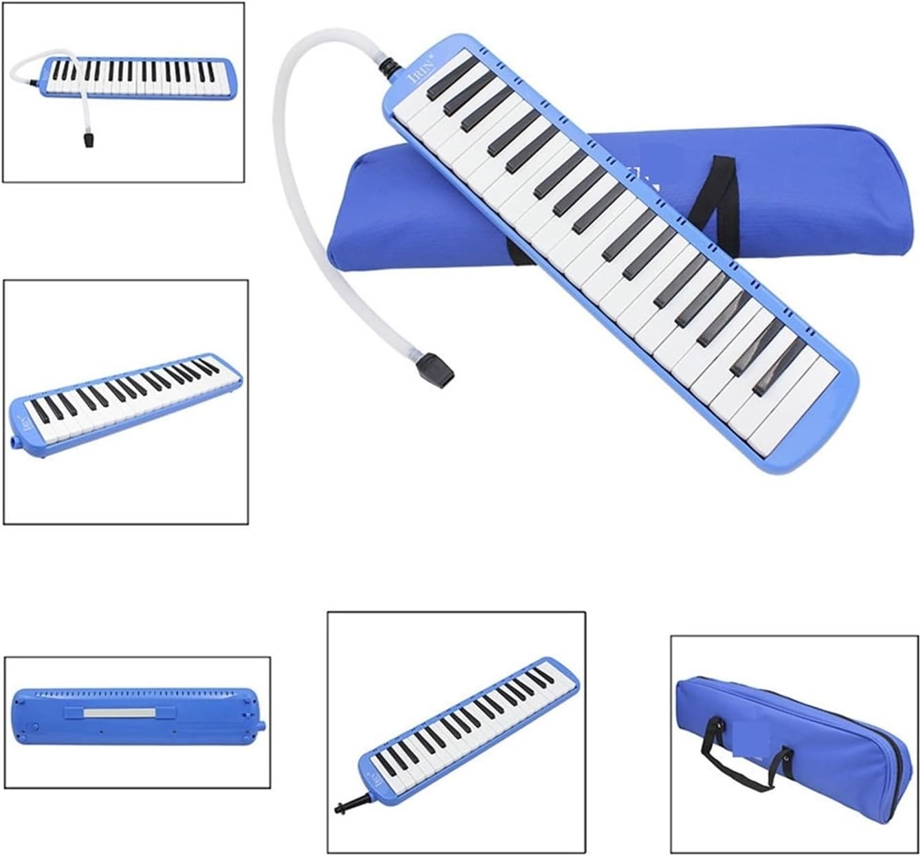 Melodica 37 Keys Mouth Melodica Keyboard with Carrying Bag Harmonica Pianica ABS Silver Plated Base Portable for Adults Students and Kids