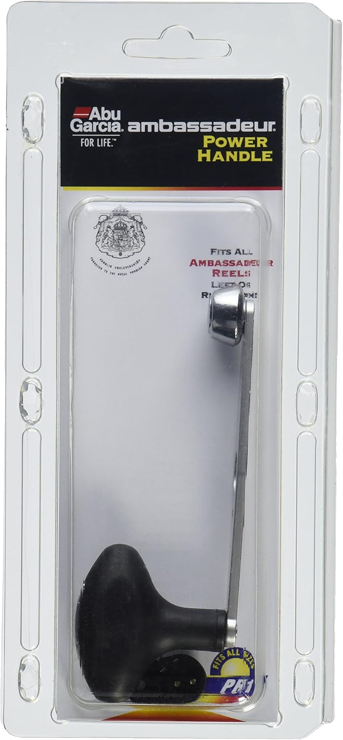 Abu Garcia Ambassadeur S Conventional Reel, Size 6500 (1292736) + Power Handle Accessory, Black