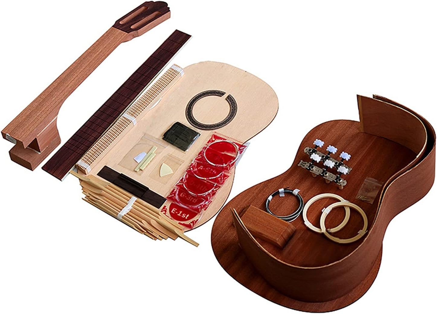 Unfinished Guitar Body 1 Set Spain Classical Guitar Kits DIY Assembly Accessories Guitar DIY Accessory