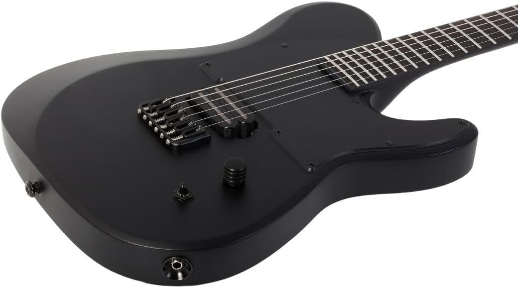 Schecter PT Black Ops 6-String Electric Guitar with Mahogany Body and Ebony Fingerboard (Satin Black Open Pore)