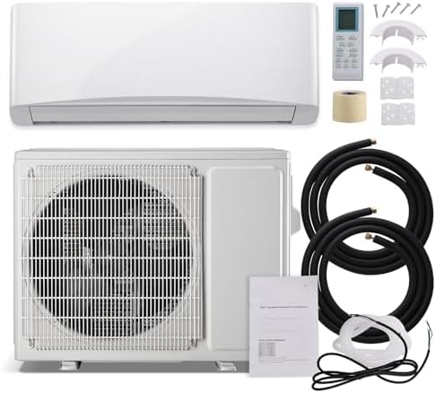 9000BTU 4-in-1 Split Air Conditioner & Heater 17 SEER2 115V Inverter System, Cools Up to 450 Sq. Ft, Mini Wall AC Unit with Heat Pump & Installation Kit White