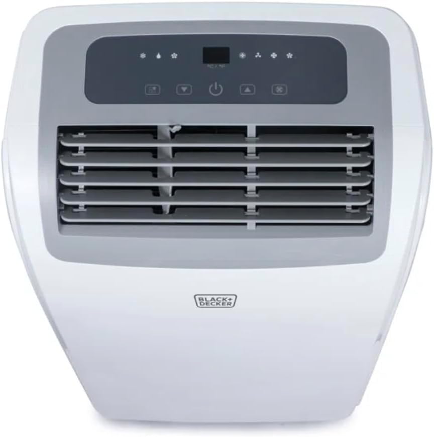 BLACK Smart Portable Air Conditioner, 12,000 BTU for Rooms up to 550 Sq. Ft., Smart Portable AC with Follow Me Remote and Window Kit, White