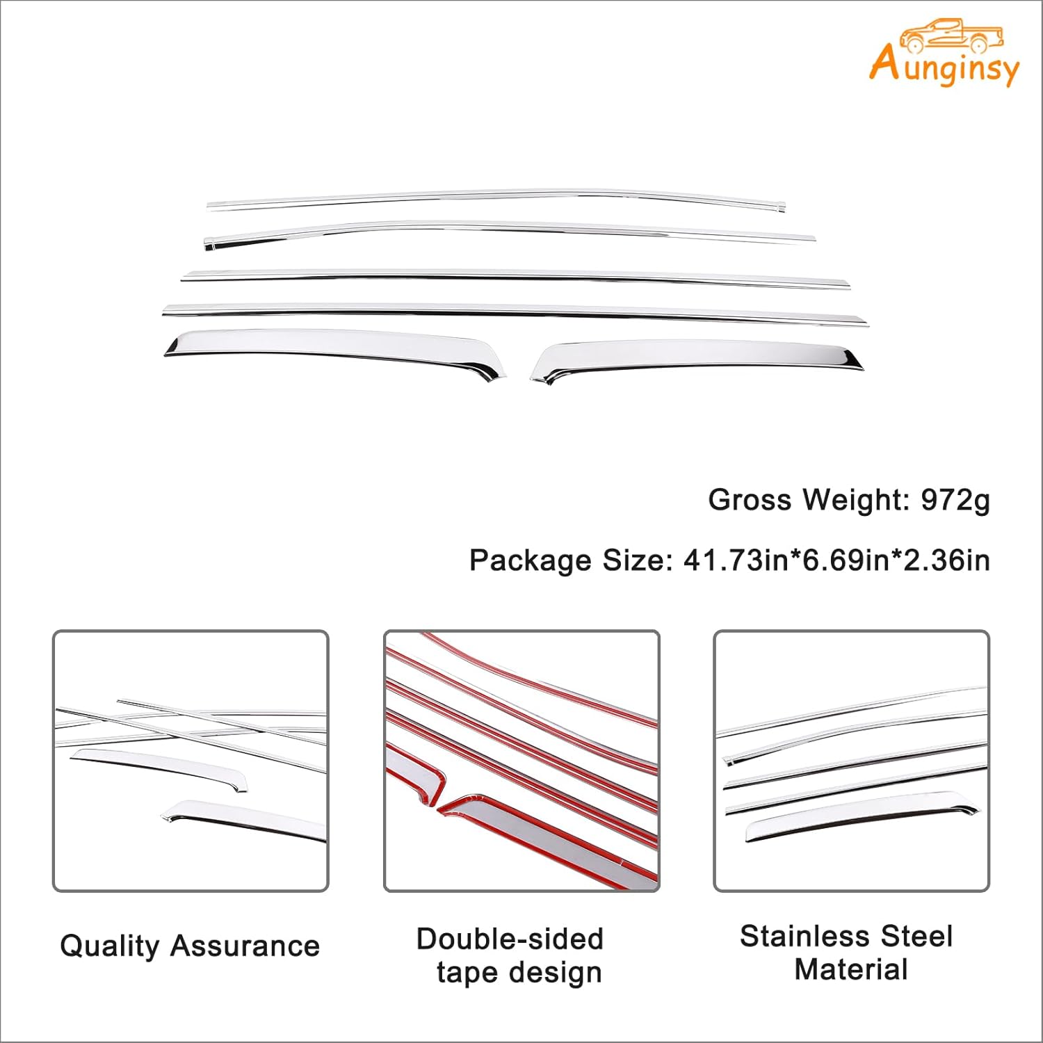 Car Exterior Side Window Decorative Bright Strip Cover Fit Toyot@a Tundra 2022-2025 Outer Window Door Body Side Strip Scratch-Proof Molding Polished Stainless Steel Reflective Pre-Cut Trim Accessories